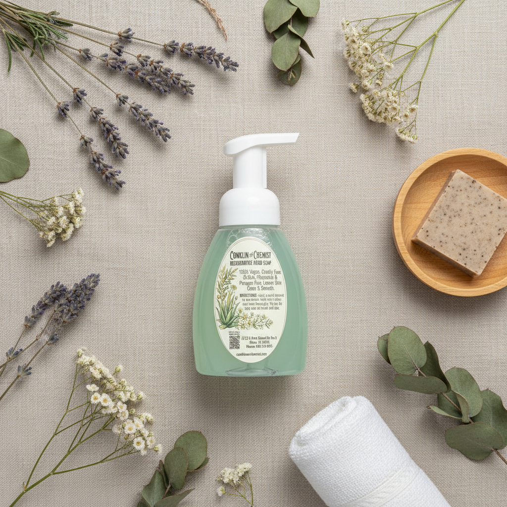 Foaming Hand Soap - Botanical Flat Lay